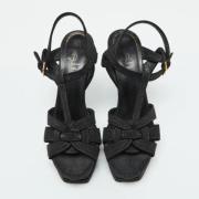 Pre-owned Suede sandals Yves Saint Laurent Vintage , Black , Dames