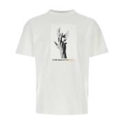 Witte katoenen T-shirt - Klassieke stijl Palm Angels , White , Heren