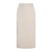 Witte Geribbelde Gebreide Rok Fabiana Filippi , Beige , Dames