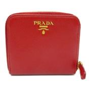 Pre-owned Leather wallets Prada Vintage , Red , Dames