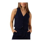 Donkerblauwe Elegante Gilet Notre-v , Blue , Dames