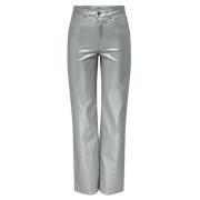 Metalen gecoate broek met levendige stijl Only , Gray , Dames