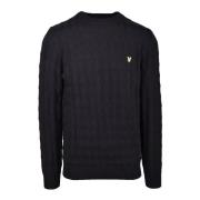 Katoen Wol Mix Trui Lyle & Scott , Black , Heren