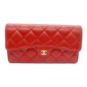 Pre-owned Leather wallets Chanel Vintage , Red , Dames