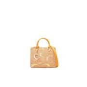 Rafia Duchess Handtas met Gouden Bedel Carolina Herrera , Beige , Dame...