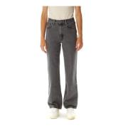 Wide Leg High Waist Jeans Nudie Jeans , Gray , Dames