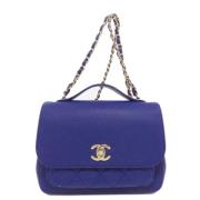 Pre-owned Leather chanel-bags Chanel Vintage , Blue , Dames