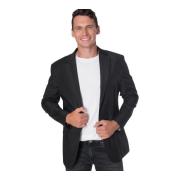 Aansluitende Katoenen Blazer - Zwart V-Hals Guess , Black , Heren