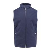 Wollen Mouwloos Jack met Ritssluiting Brunello Cucinelli , Blue , Here...