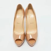 Pre-owned Fabric heels Christian Louboutin Pre-owned , Beige , Dames