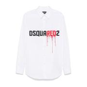 Witte Casual Overhemden Dsquared2 , White , Heren