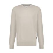 V-hals Pullover in Eenvoudig Ontwerp State of Art , Beige , Heren