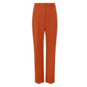 Oranje Wol Satijn Crepe Broek Max Mara , Orange , Dames