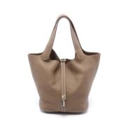 Pre-owned Leather totes Hermès Vintage , Gray , Dames