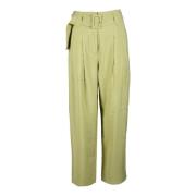 Elegante Viscose Polyester Broek Suncoo , Green , Dames