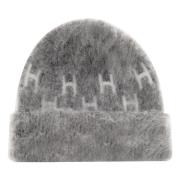 Grijze Melange Asta Beanie Muts Hést , Gray , Dames