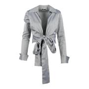 Katoenen overhemd met stijl Elisabetta Franchi , Gray , Dames