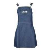 Katoenen jurk voor vrouwen Love Moschino , Blue , Dames