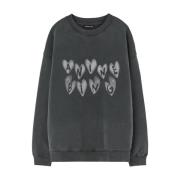 Hartprint Fluweel Sweater Anine Bing , Gray , Dames