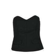 Elegante Top met Stretchstof Marella , Black , Dames