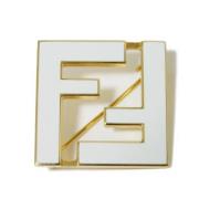 Pre-owned Metal brooches Fendi Vintage , White , Dames