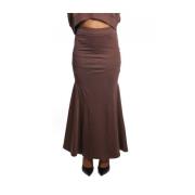 Bruine Zeemeermin Stijl Lange Rok Jijil , Brown , Dames