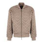 Bomberstijl omkeerbare satijnen jas Emporio Armani , Beige , Heren