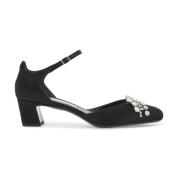 Kristalversierde Satijnen Décolleté Pumps Jimmy Choo , Black , Dames