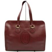 Pre-owned Leather shoulder-bags Cartier Vintage , Red , Dames