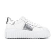 Witte platte schoenen met geheugenschuim Hogan , White , Dames