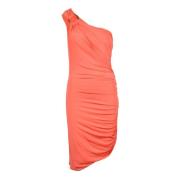 Elegante Damesjurk Viscose Elastaan Just Cavalli , Orange , Dames