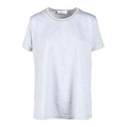 Katoenen T-shirt met Unieke Stijl Fabiana Filippi , Gray , Dames