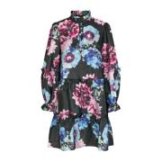 Bloemen Pofmouw Jurk Cras , Multicolor , Dames