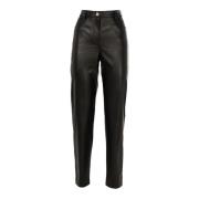 Eco Leren Slim Fit Damesbroek Patrizia Pepe , Black , Dames