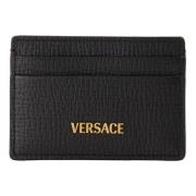 Myth Leren Kaarthouder Versace , Black , Heren