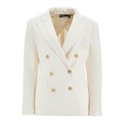 Geborsteld Wolmix Double-Breasted Blazer Polo Ralph Lauren , White , D...