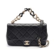 Pre-owned Leather chanel-bags Chanel Vintage , Black , Dames