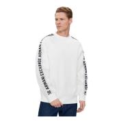 Logo Mouw Sweatshirt - Blancs Armani Exchange , White , Heren