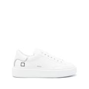 Witte platte schoenen met zilveren details D.a.t.e. , White , Dames