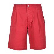 Katoen Elastaan Bermuda Shorts Bikkembergs , Red , Heren