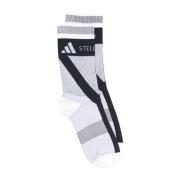 Grijze Intarsia-Gebreide Logosokken Adidas by Stella McCartney , Gray ...