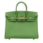 Pre-owned Leather handbags Hermès Vintage , Green , Dames