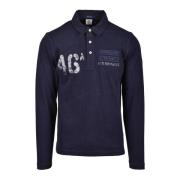 Militaire Stijl Katoenen Polo Aeronautica Militare , Blue , Heren