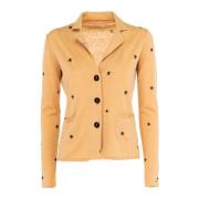 Jacquard Dames Blazer Sun68 , Beige , Dames