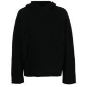 Zwarte Wollen Blend Logo Hoodie MM6 Maison Margiela , Black , Heren