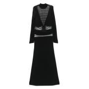 Gehaakte Lange Mouw Jurk IRO , Black , Dames