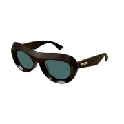 Bruin montuur Groene lens zonnebril Bottega Veneta , Brown , Unisex