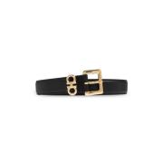 Leren riem Salvatore Ferragamo , Black , Dames