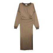 Khaki Maxi Jurk met Franse Terry Voering Isabel Marant Étoile , Brown ...