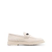 Witte Leren Suède Instappers Slip-On Schoenen Brunello Cucinelli , Bei...